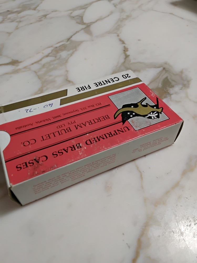 Bertram 40-72 Unprimed Brass Cases Empty Box