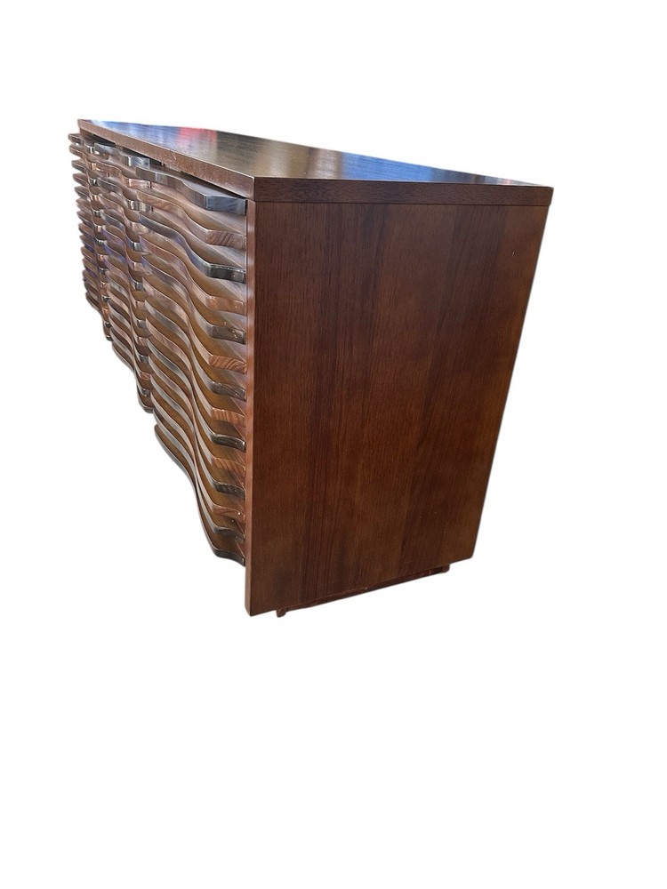 Sideboard Buffet Cabinet with Storage,Modern Wave Credenza Accent Cabinet