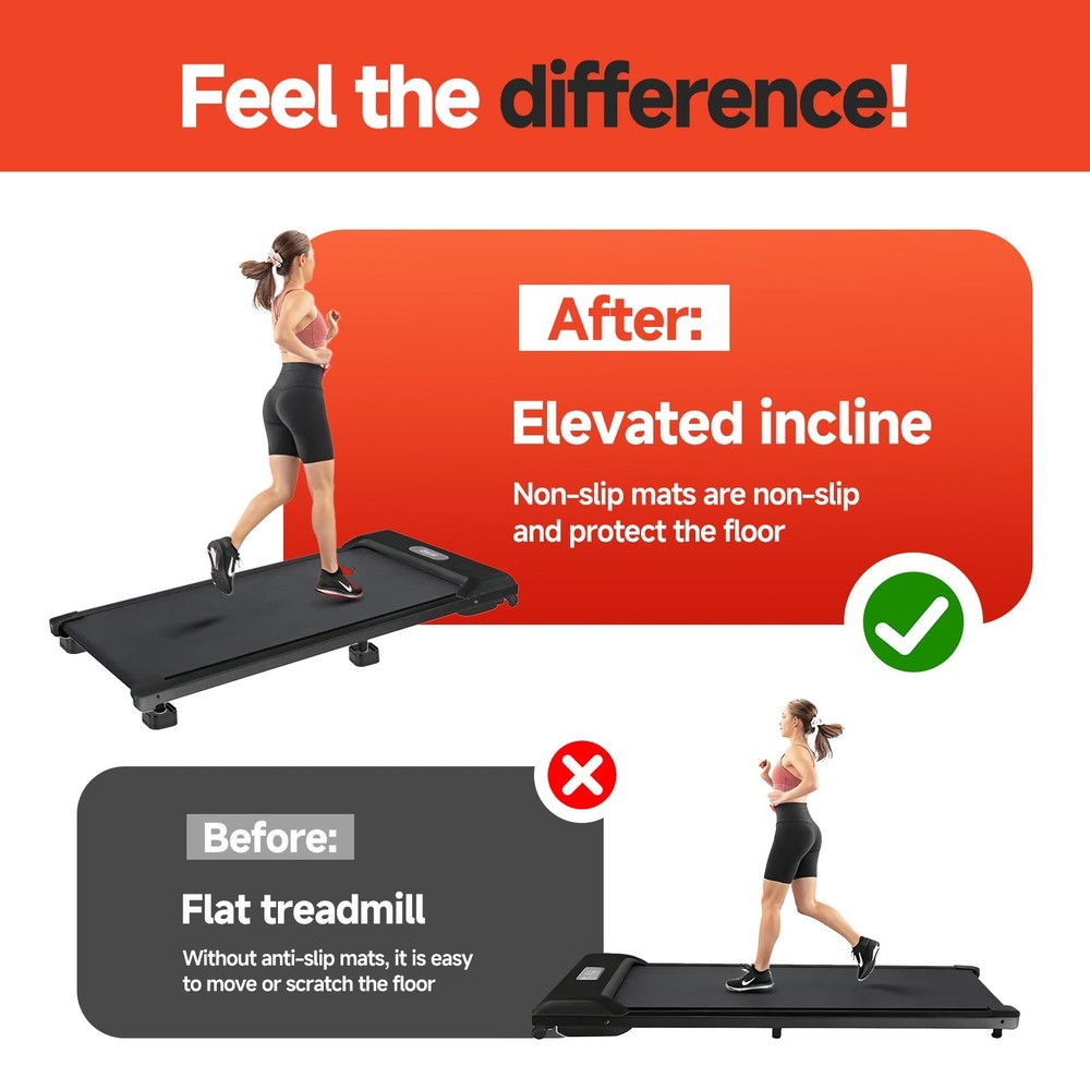 4-Pack Treadmill Incline Riser Blocks, Stackable Black