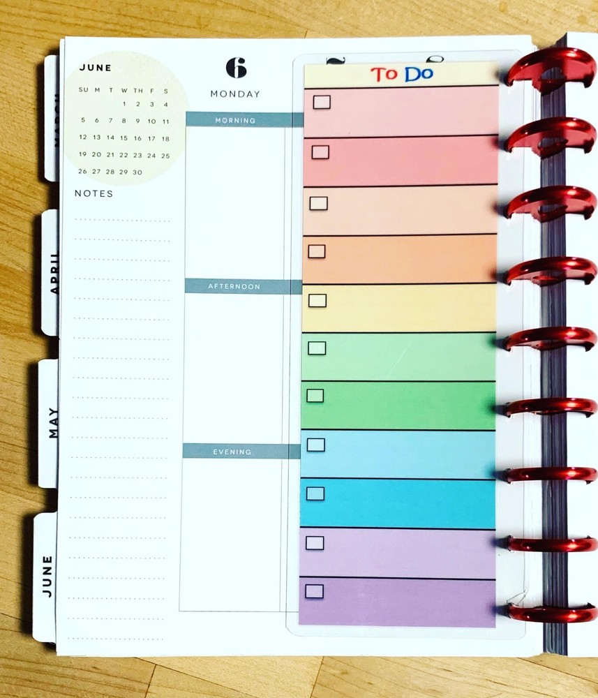 Bills to Pay Rainbow Two Sided Short Dashboard for use with ClassicHappy Planner