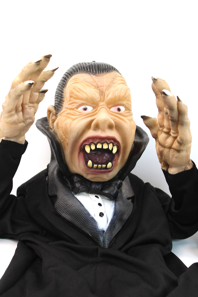 Halloween Vampire & Skeleton Hanging Decor Rubber Face and Hands