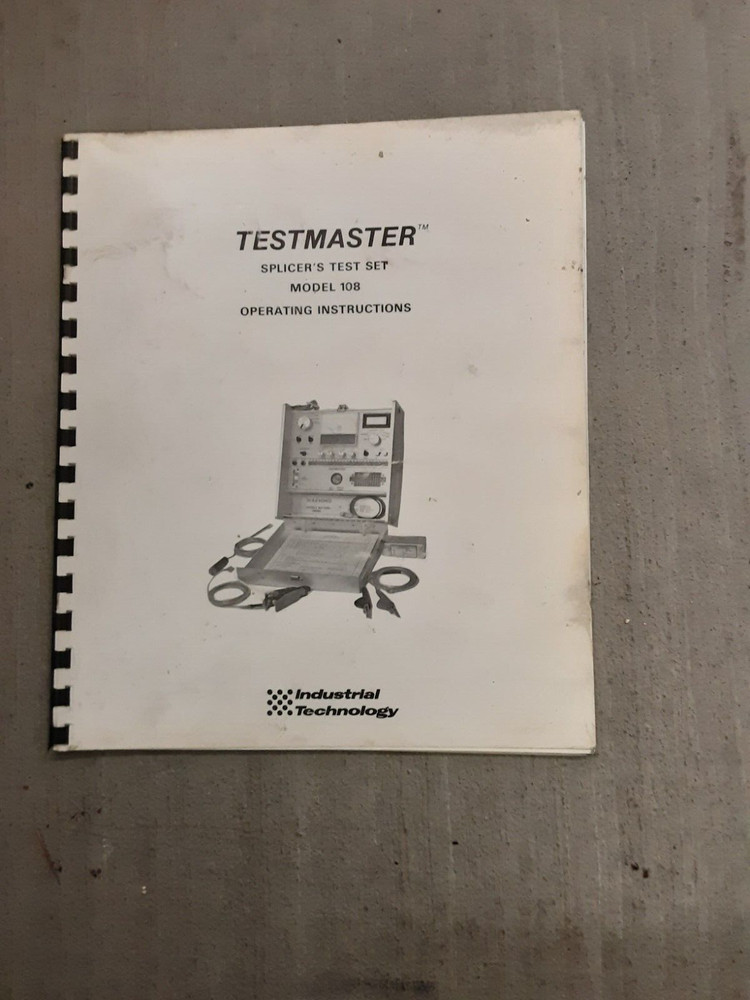 Testmaster 108 operating instructions