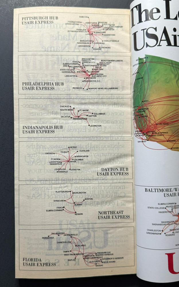 USAir System Timetable Effective August 5, 1989