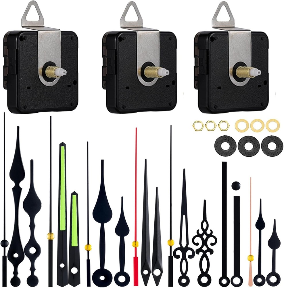 EMOON 3 Pack Silent Clock Mechanism Replacement Kit, Quartz Clock Movement with