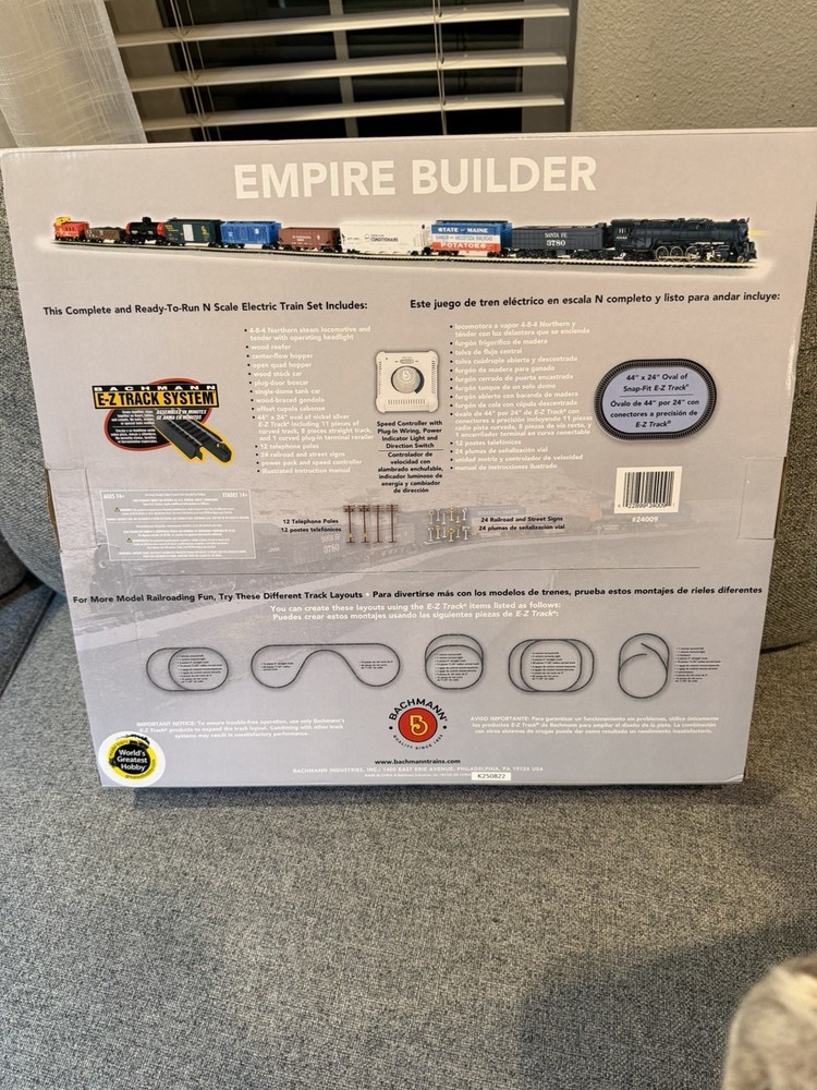 Bachmann Scale Empire Builder Steam Starter Freight Train Set
