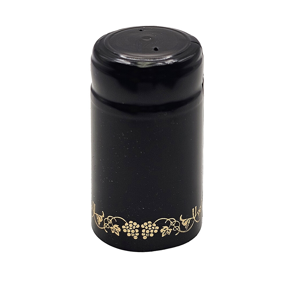 Home Brew Ohio Black With Gold Grapes PVC Shrink Capsules 30 count
