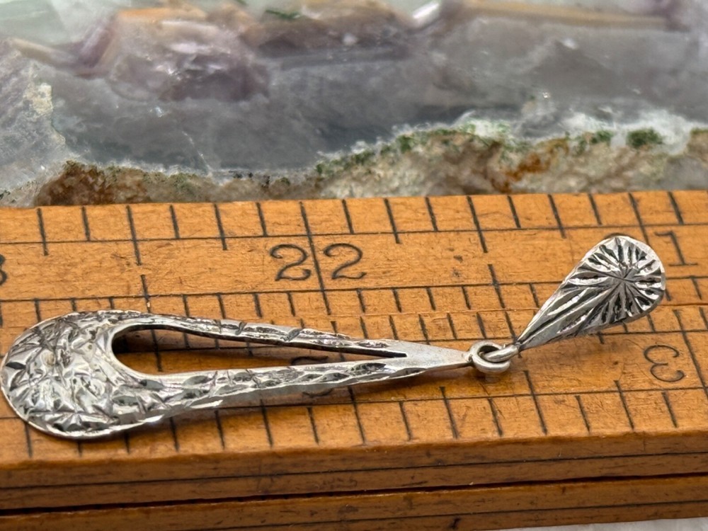 Vintage Halllmarked Sterling Silver Native Dangle Drop Earrings--1279.25