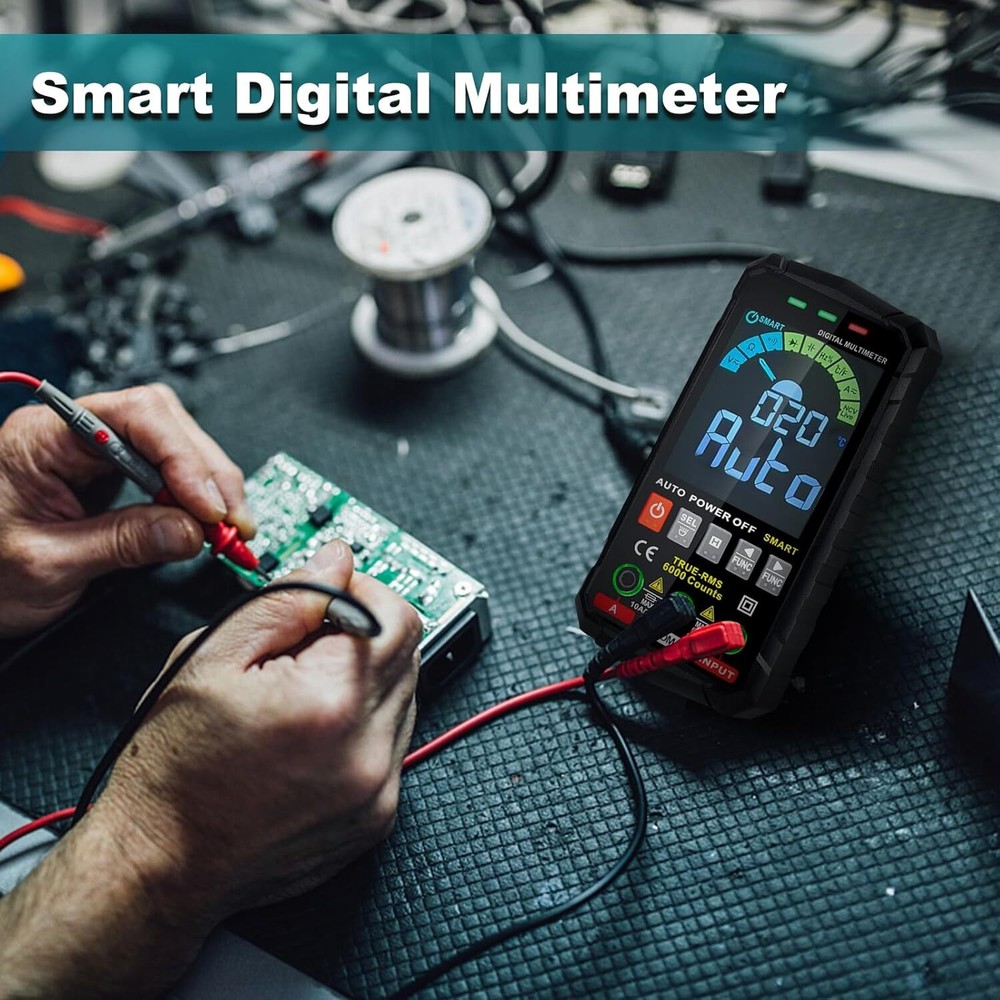 Smart Digital Multimeter 6000 Counts TRMS Auto Range LCD Colour Display