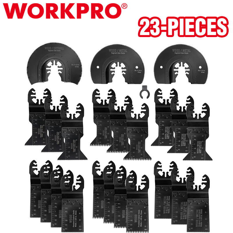 WORKPRO 23-Pieces Metal Wood Oscillating Saw Blades Set Quick Release Multitools