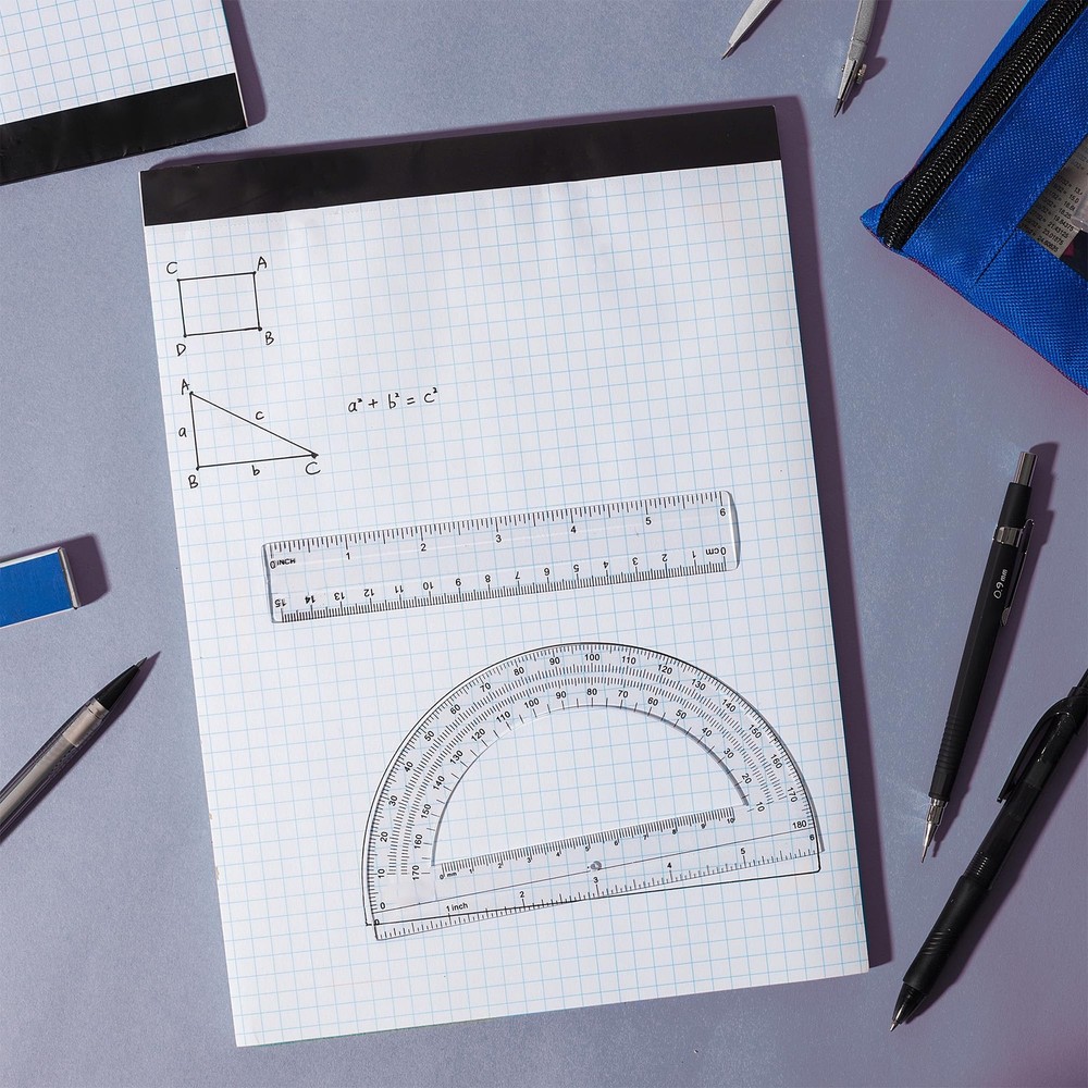 Large Graph Paper 17X11 4X4 Grid 22 Sheets Drafting Pad White