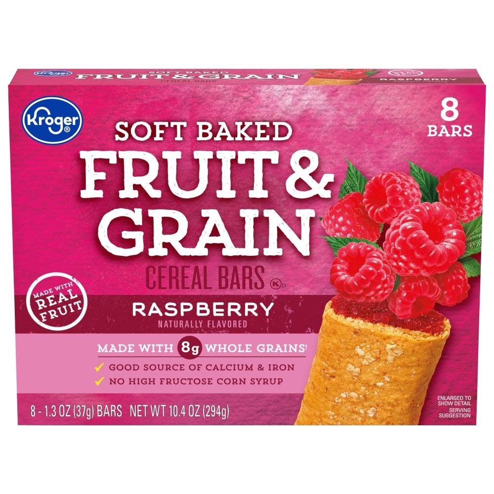 Kroger Fruit & Grain Raspberry Breakfast Bars 8 ct - Pack of 3