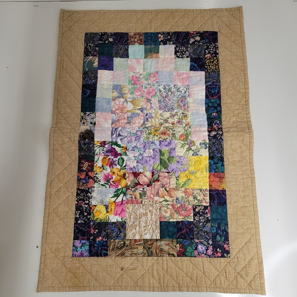 Handcrafted Quilted Table Runner Topper Floral Patchwork Spring Summer 1996