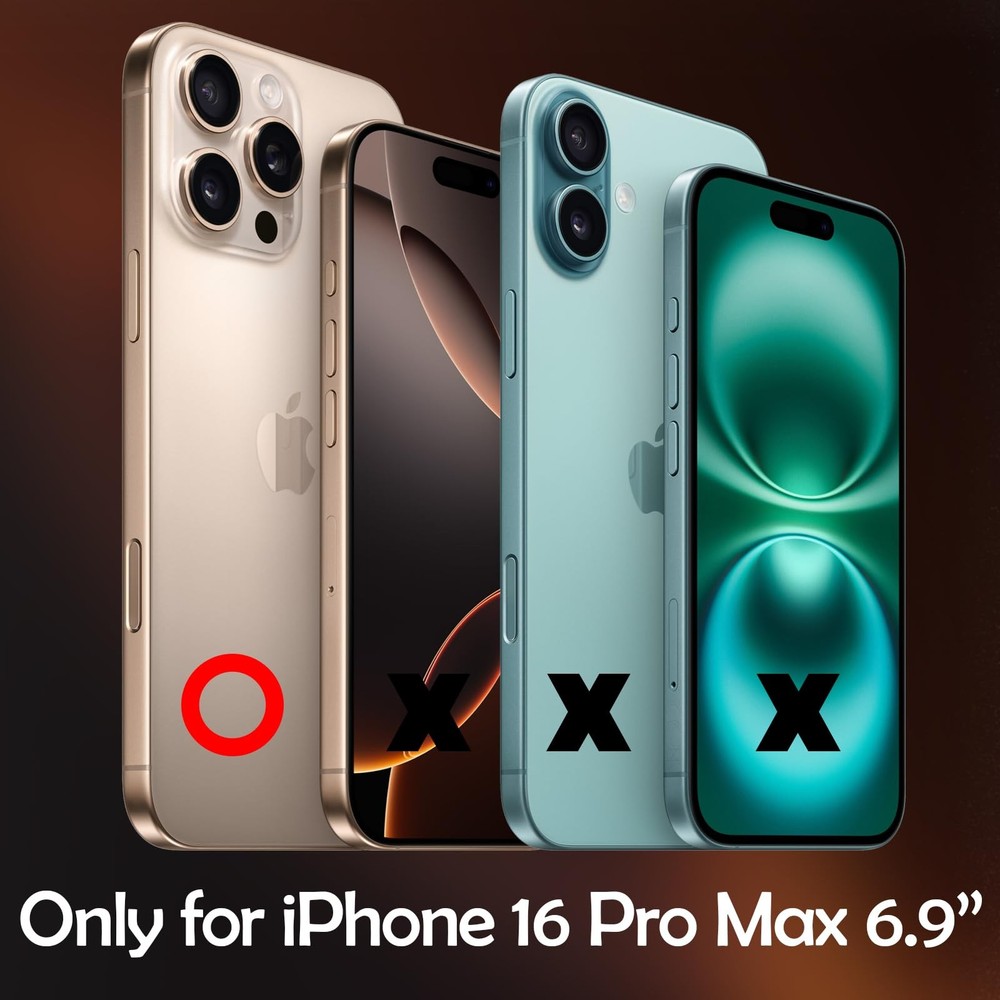 Malphiace for iPhone 16 Pro Max Front and Back & & Lens(3-piece)