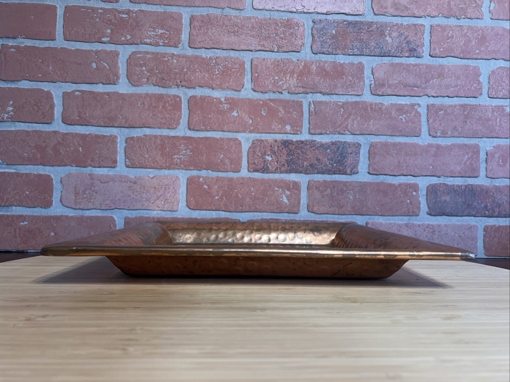 Hammered Square Solid Pure Copper Tray Plate Serveware Tableware, 13.5” Holidays