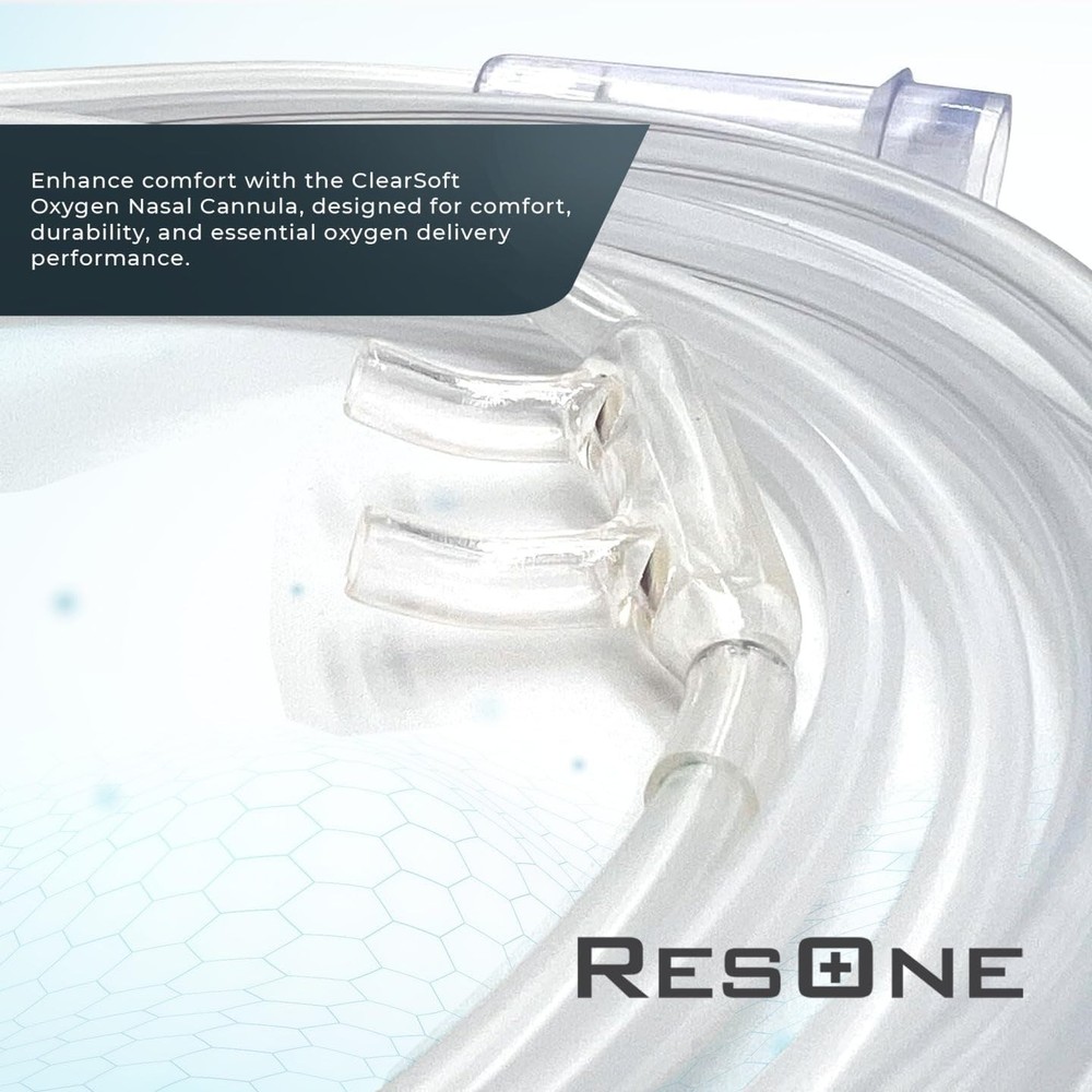 2Ft Oxygen Cannula - Soft Curved Nose Piece & Universal Fit Connector