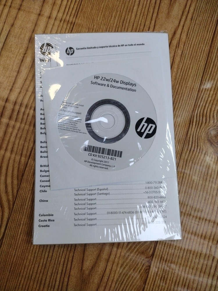 2017 HP 22w/24w Displays Software & Documentation CD Kit 925213-B21