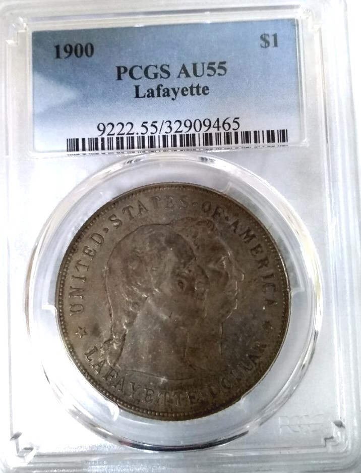 1900 $1 Lafayette silver dollar PCGS AU 55