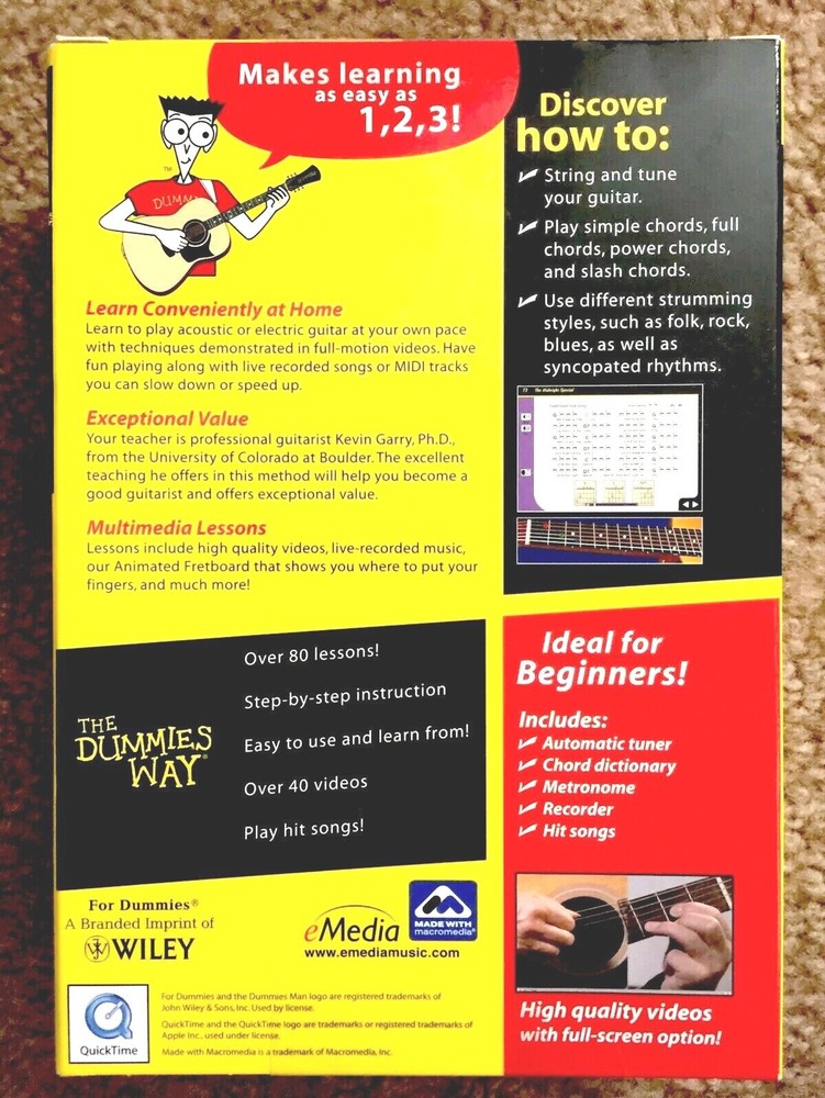 eMedia Guitar For Dummies Interactive Educational Software For All Ages
