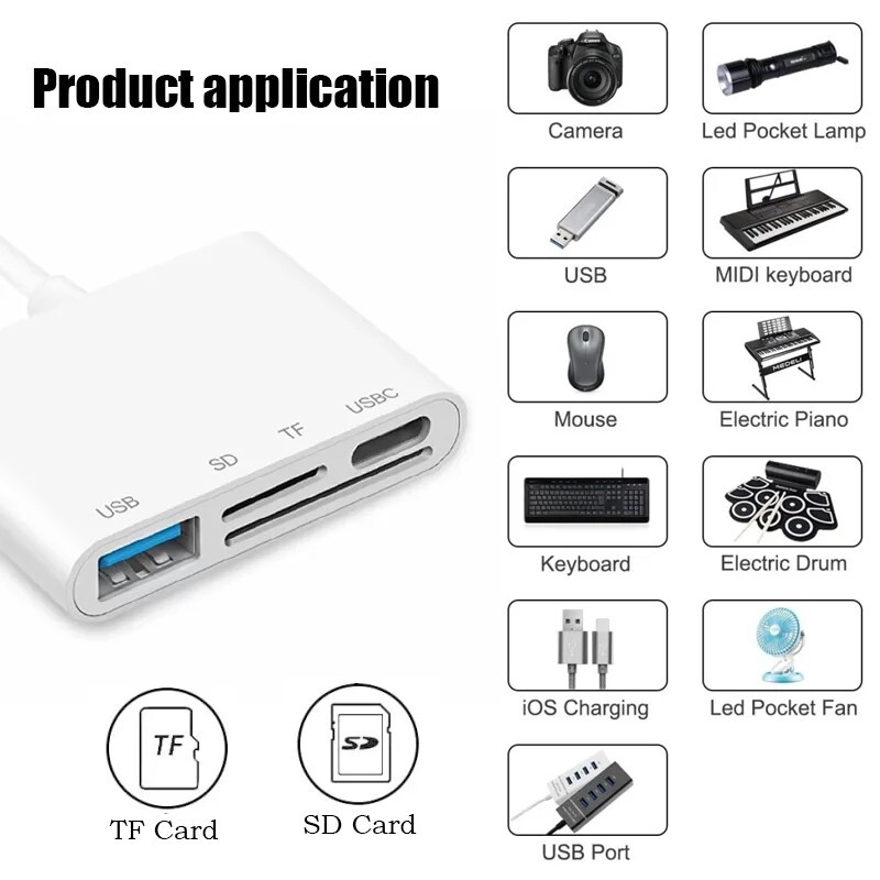 Card Reader Adapter Convenient High Performance Otg Micro-usb/tf Card Reader