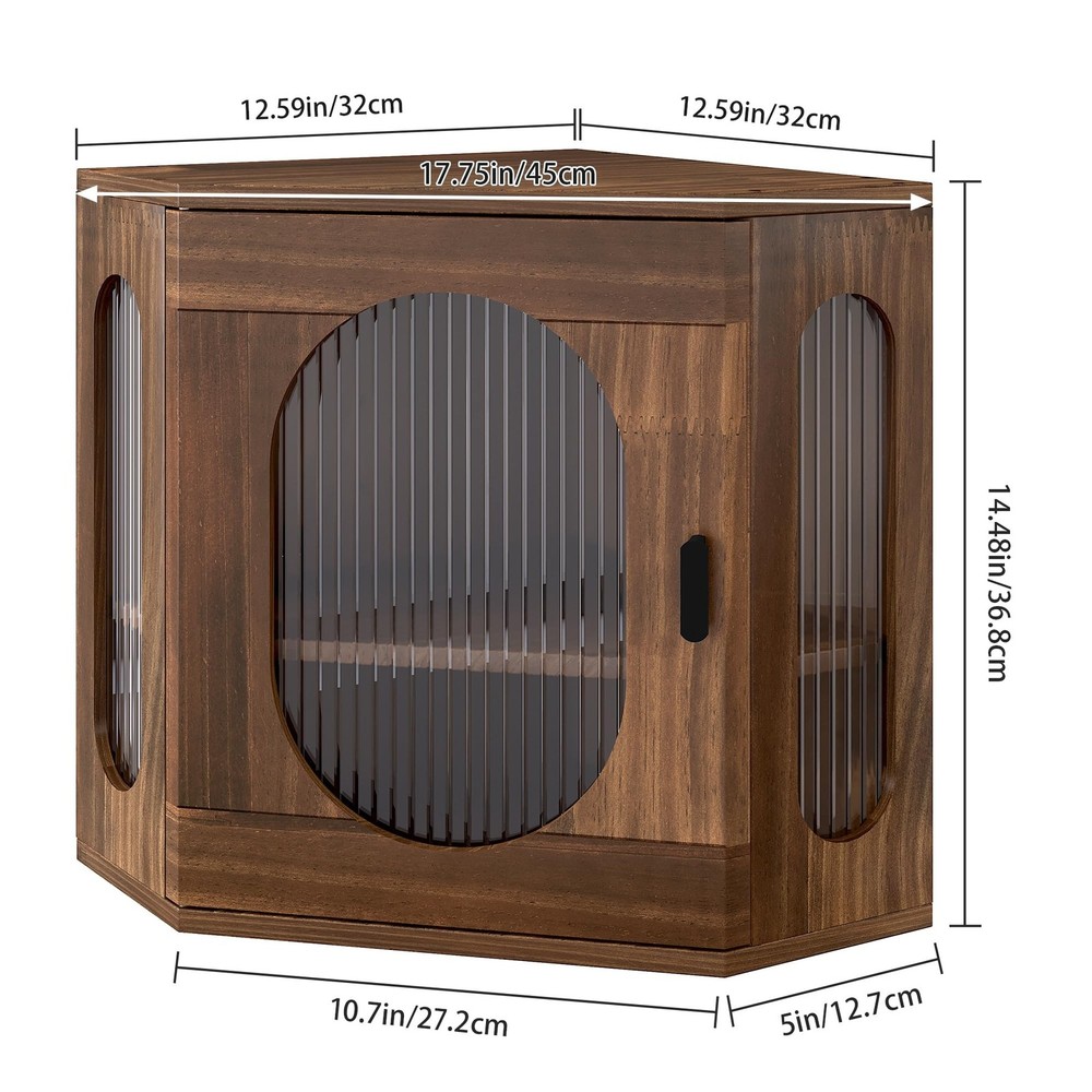 Alpeir Corner Bread Box, Solid Wood Double Layer Adjustable Large Capacity, F...