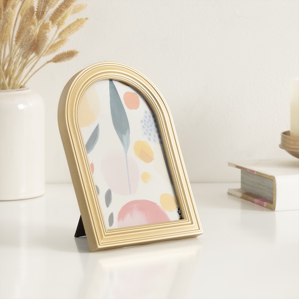 (3 pack 4x6 Arch Gold Decorative Tabletop Picture Frame