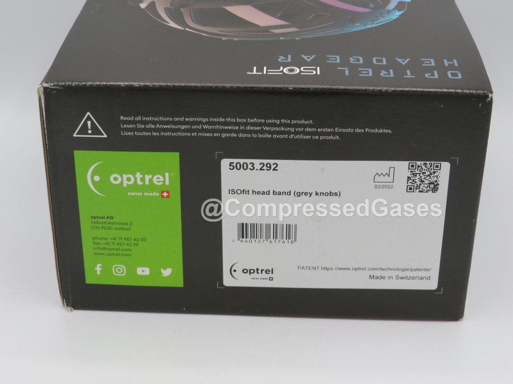 Optrel 5003.292 ISOFIT Replacement Headgear, Black/Grey Knobs