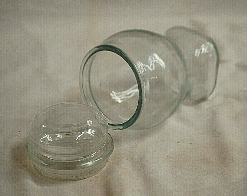 Clear Glass Covered Candy Nut Dish Jar w Stopper Unknown Maker Marked 13 Bottom