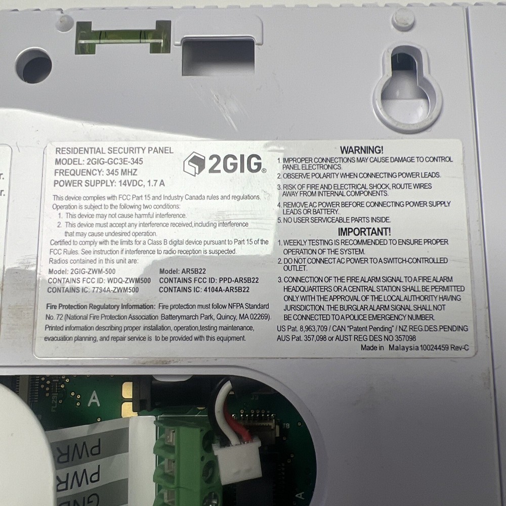 2GIG GC3E-345 7" Touch Screen Security and Control Panel - White