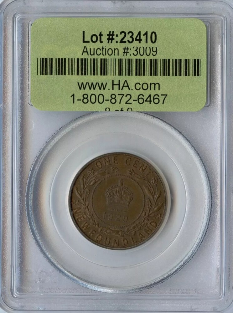 1929 Newfoundland One Cent - PCGS MS63 Brown