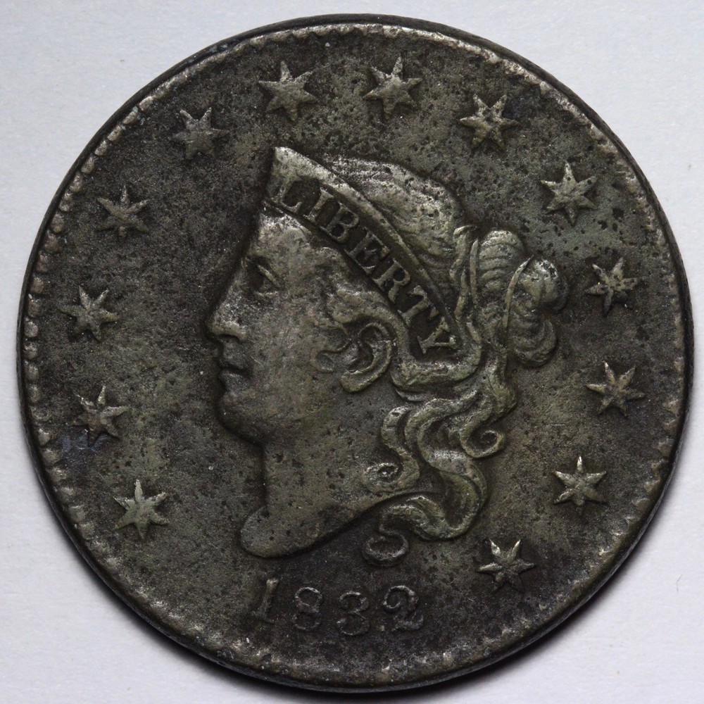 1832 Coronet Head Large Cent FINE E141 AYNL