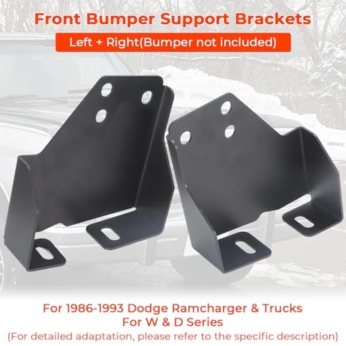 Front Bumper Support Brackets Driver & Passenger Side Pair for 1986-1993 Dodge