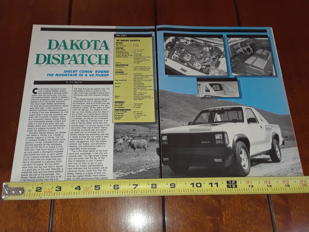 1989 SHELBY DODGE DAKOTA ORIGINAL ARTICLE