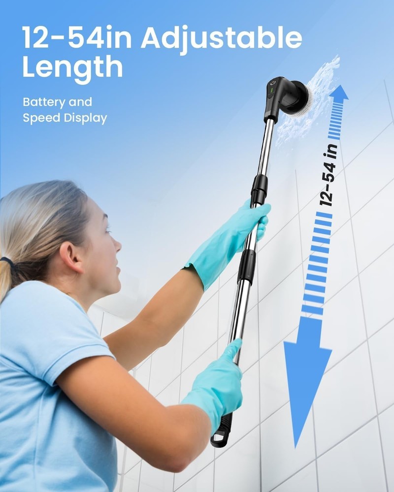 Powerful Electric Spin Scrubber with Waterproof Design & 2- Protection Plan