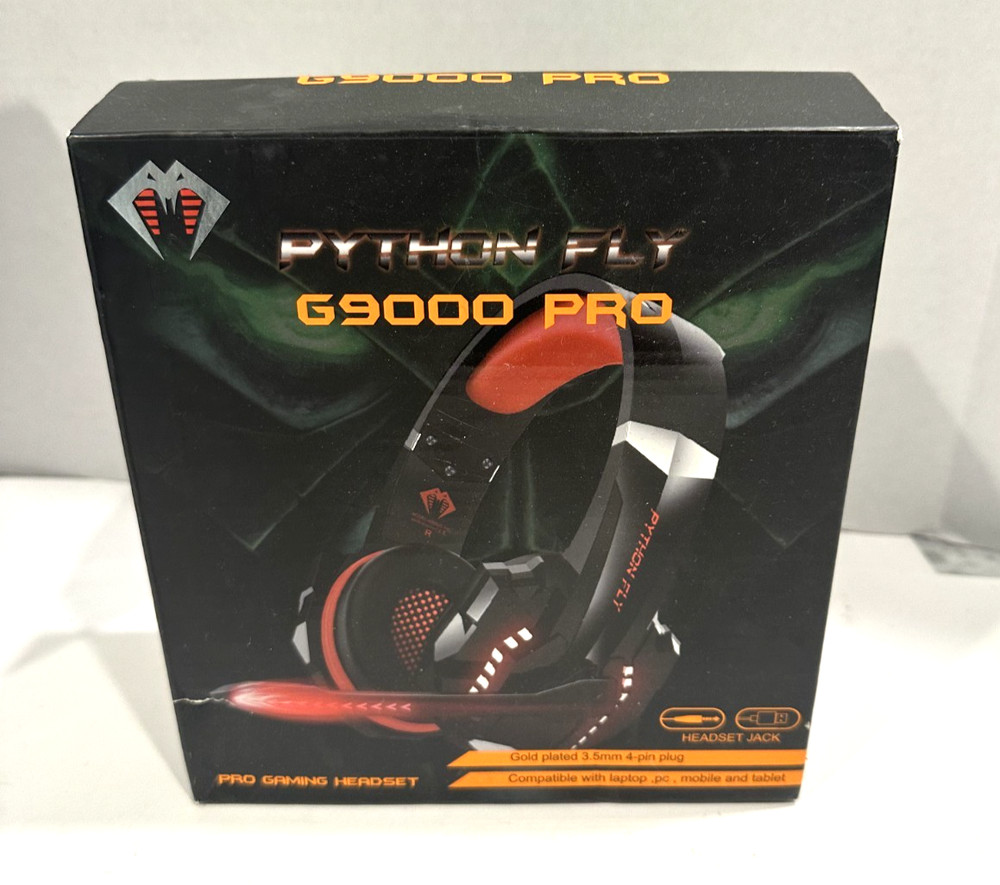 PYTHON FLY G9000 MAx Stereo Gaming Headset for PS4/5 PC Xbox Noise CANCEL Blue