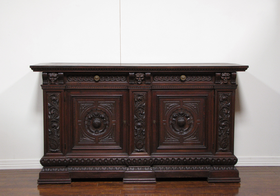 Antique Italian Renaissance Sideboard Cabinet