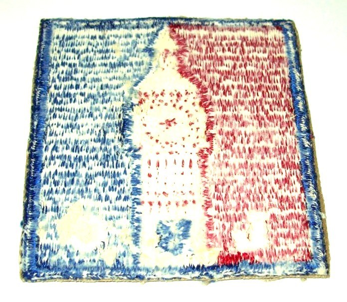 ORIGINAL FULLY EMBROIDERED WW2 LONDON BASE COMMAND WHITEBACK SHOULDER PATCH