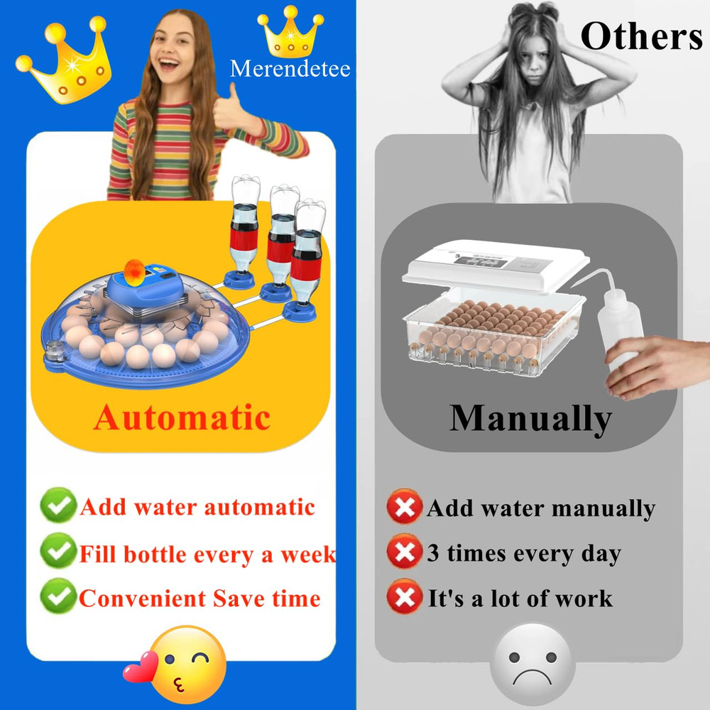 26-52 Eggs Automatic Incubator | Upgrade Automatic Water Adding |360 Degree View
