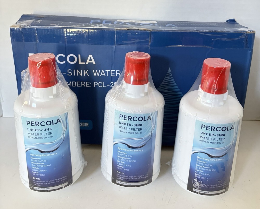 3PACK Percola Under-Sink Replacement Filter PCL-29,Replacement for F-201R,SEALED