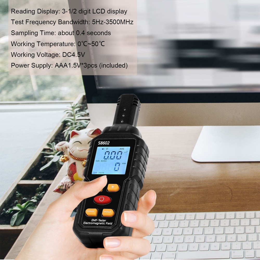 Digital LCD EMF Meter Electromagnetic Radiation Detector Tester