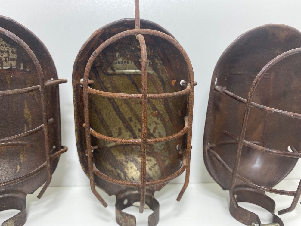 VINTAGE INTERESTING RUSTED ARCHITECTURAL GAS LANTERN FRAMES
