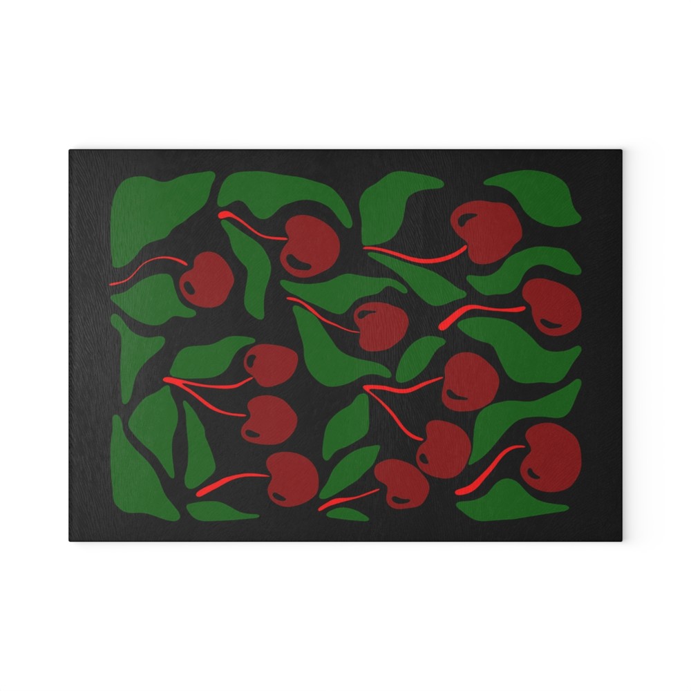 Cherry Glass Cutting Board, Kitchen Decor  Cooking Gift