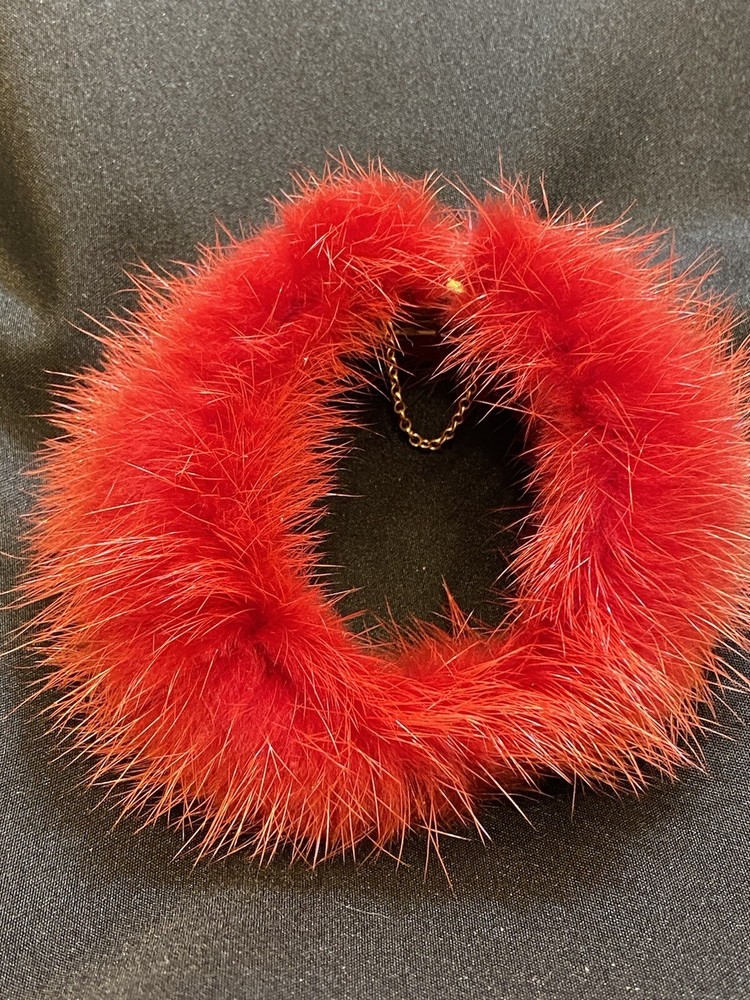 Artisan Deep Red Mink on Gold Tome Bangle Bracelet