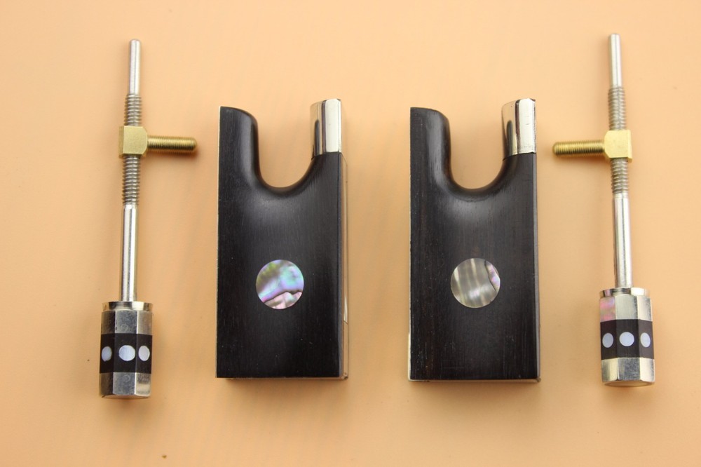 2pcs violin ebony bow frot.4/4 violin bow accessories