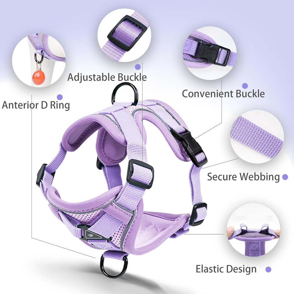 No Pull Dog Harness with Leash Set for Small Sized Dog, Reflective Adjustable No
