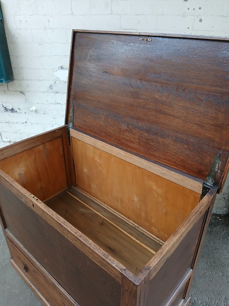 Oak Blanket Box Oak Bedding Box on casters