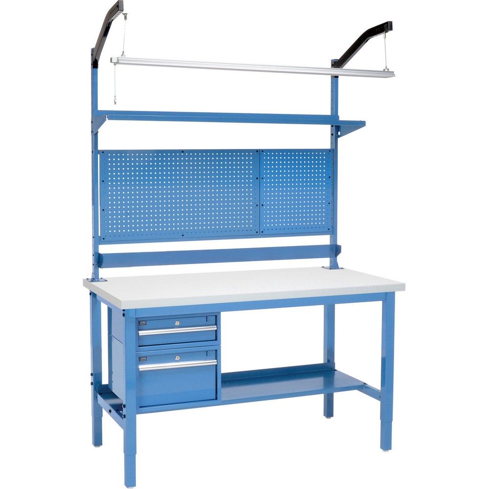 Workbench - Plastic Laminate Square Edge Complete Bench 60"W X 30"D Blue