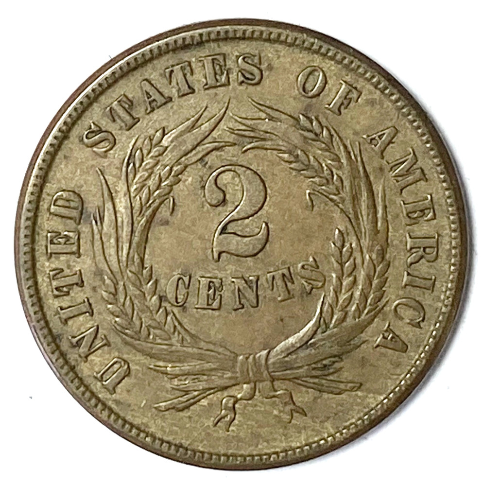 1865 2c Shield Two Cent Piece US Coin