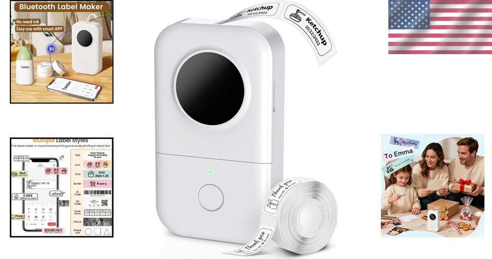 Compact D30 Bluetooth Label Maker: Ideal Thermal Printer for Kids & Teachers