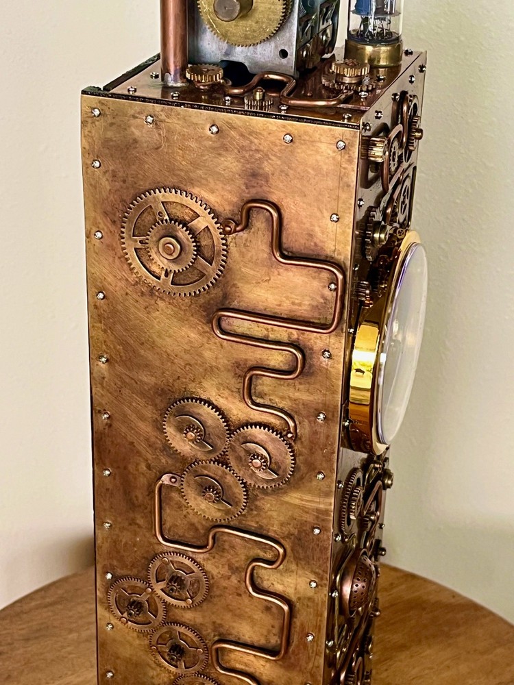 steampunk desk clock