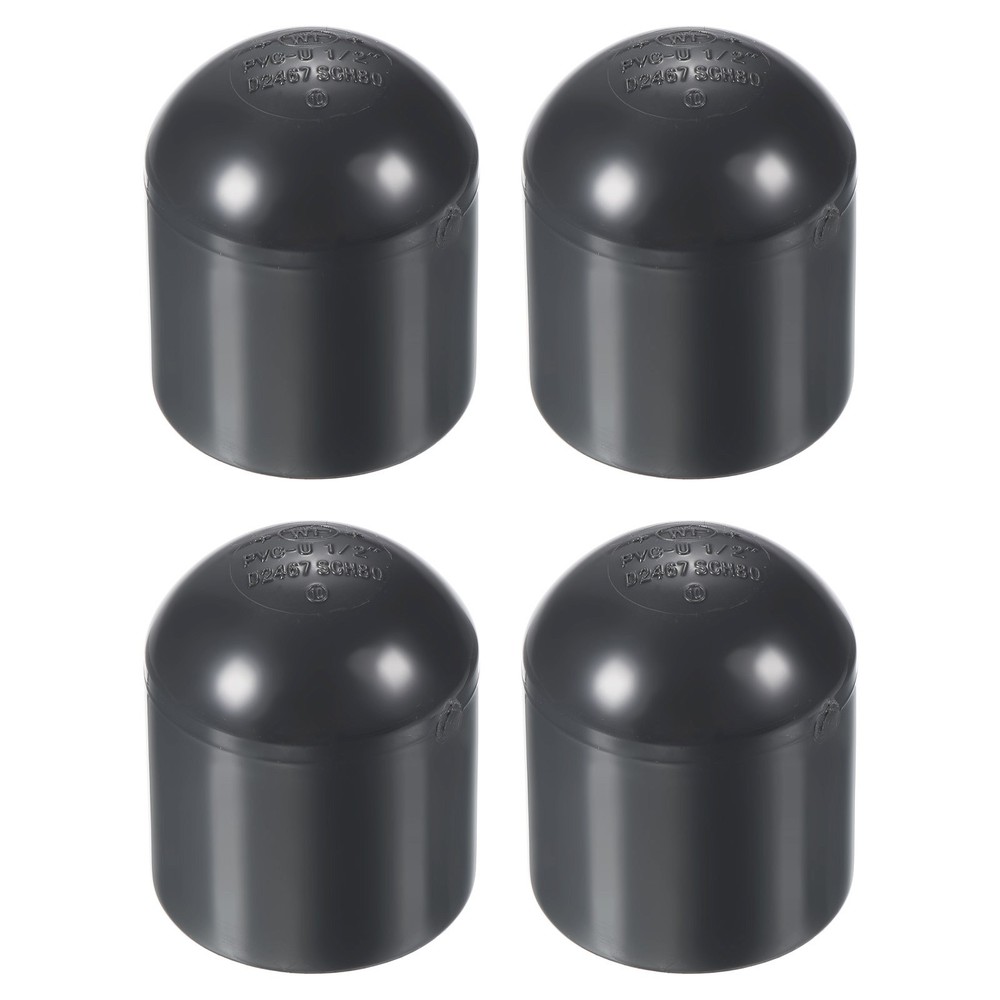1/2" UPVC Pipe End Cap Fitting, 4 Pack Plug Socket Adapter Smooth Finish